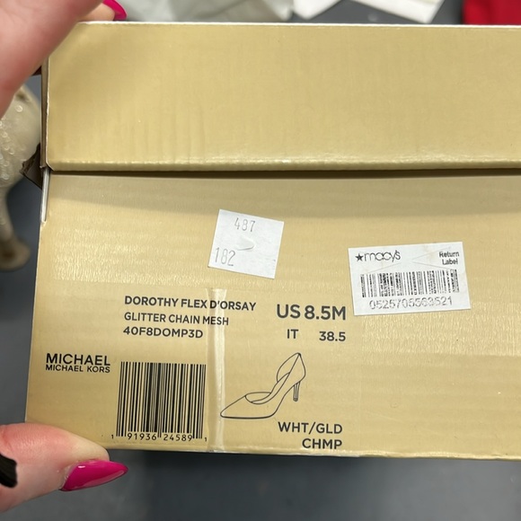 Michael Kors Dorothy Flex D’Orsay gold glitter chain mesh US size 8.5m beautiful - Picture 12 of 12
